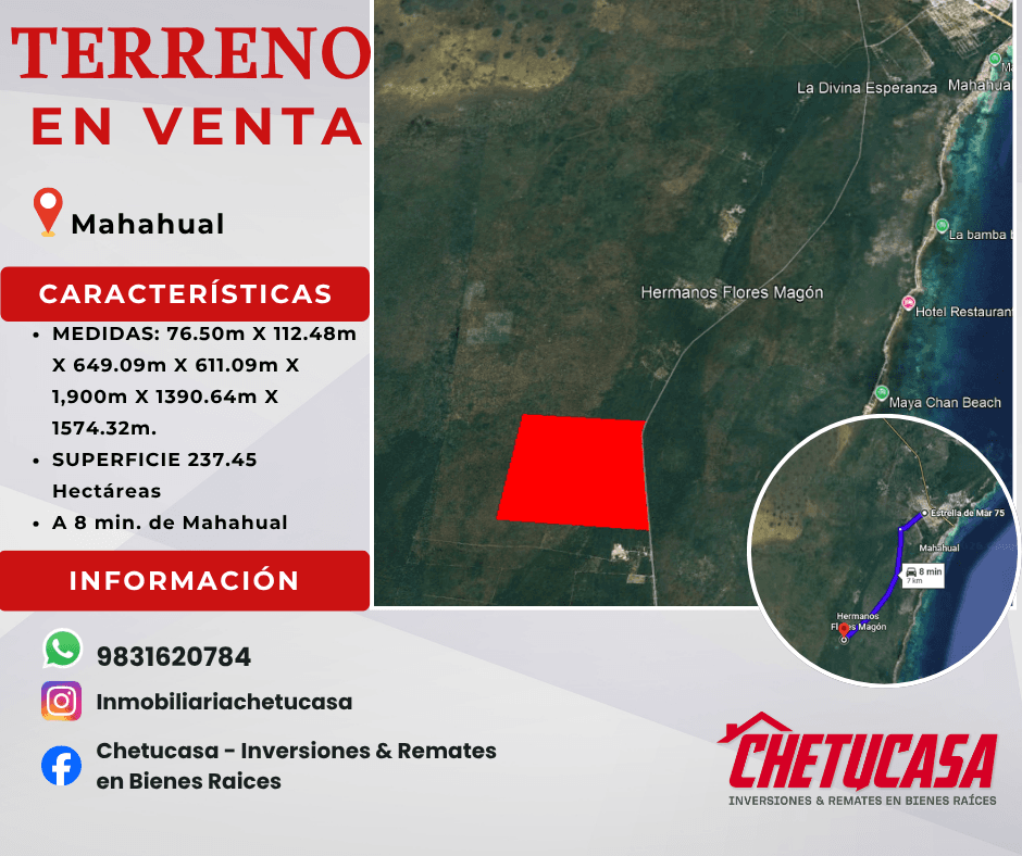 Terreno en venta en Mahahual, Quintana Roo