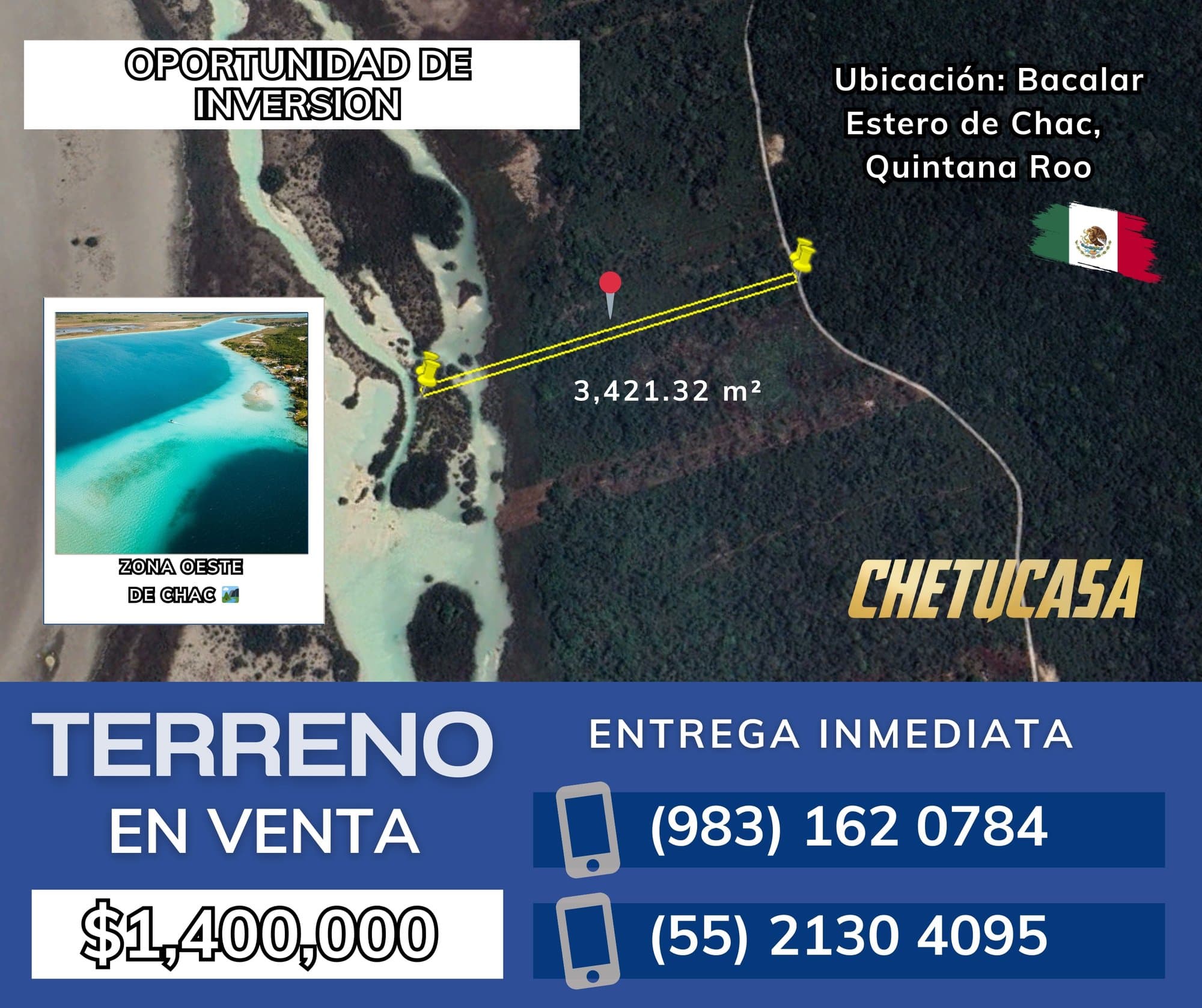 Terreno en venta en Estero de Chac, Bacalar, fotografía 5