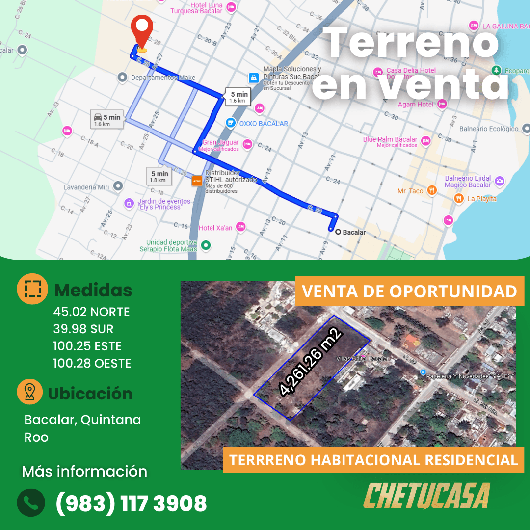 Terreno en venta en Centro, Bacalar, fotografía 3
