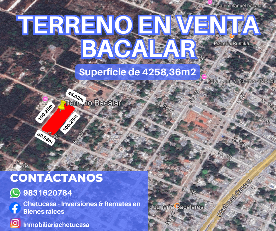 Terreno en venta en Centro, Bacalar