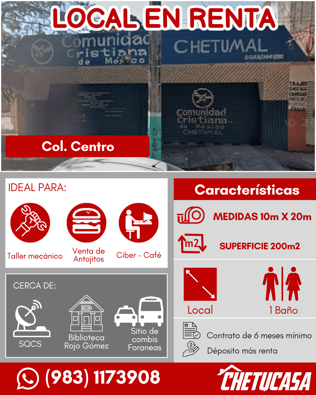 Local comercial en renta en Centro, Chetumal