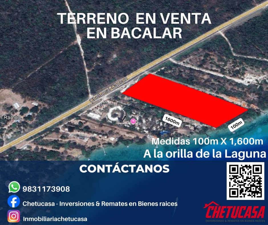 Terreno en venta en Bacalar, Quintana Roo